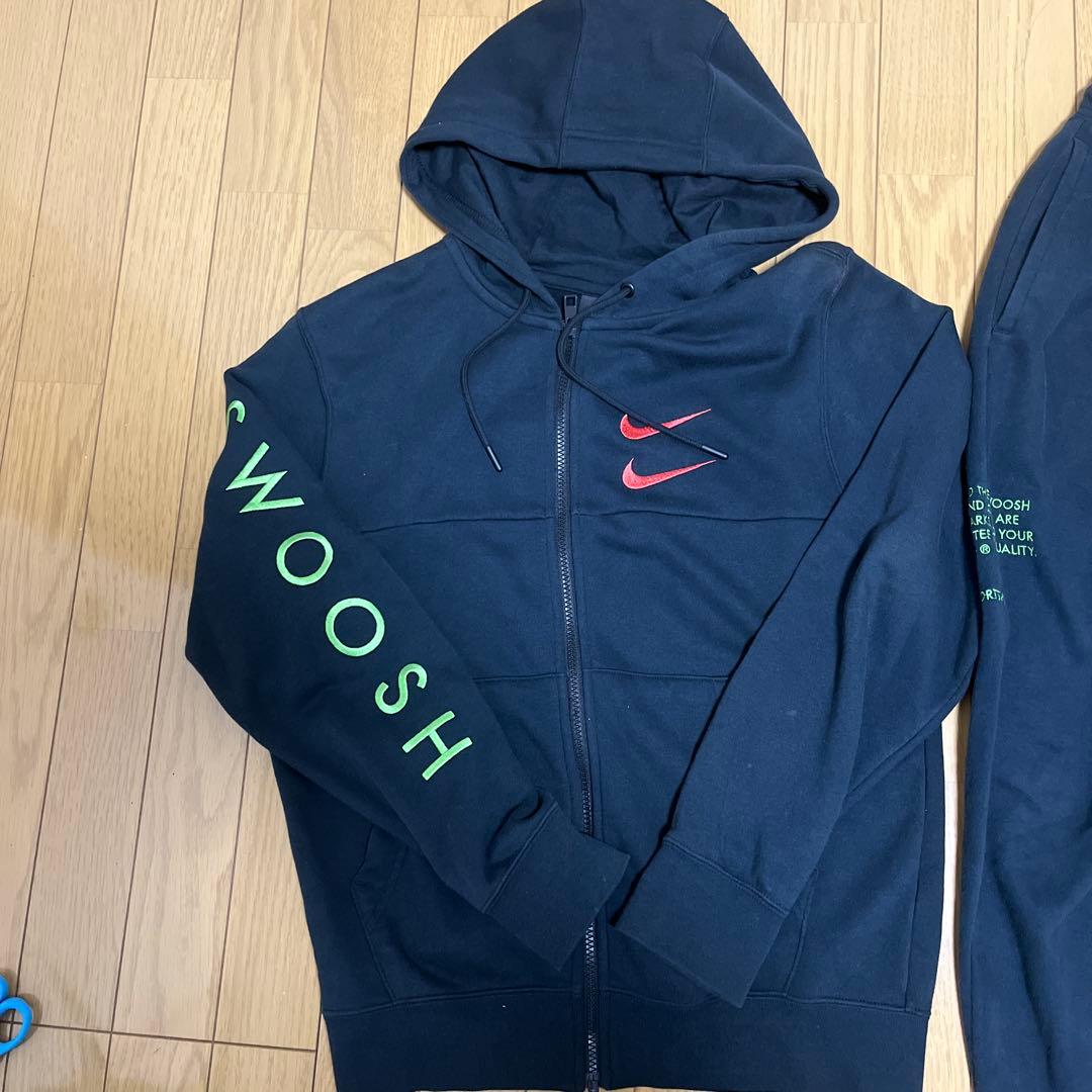 NIKE ナイキ パーカー パンツ　ダブル　スウッシュ 刺繍 セットアップ