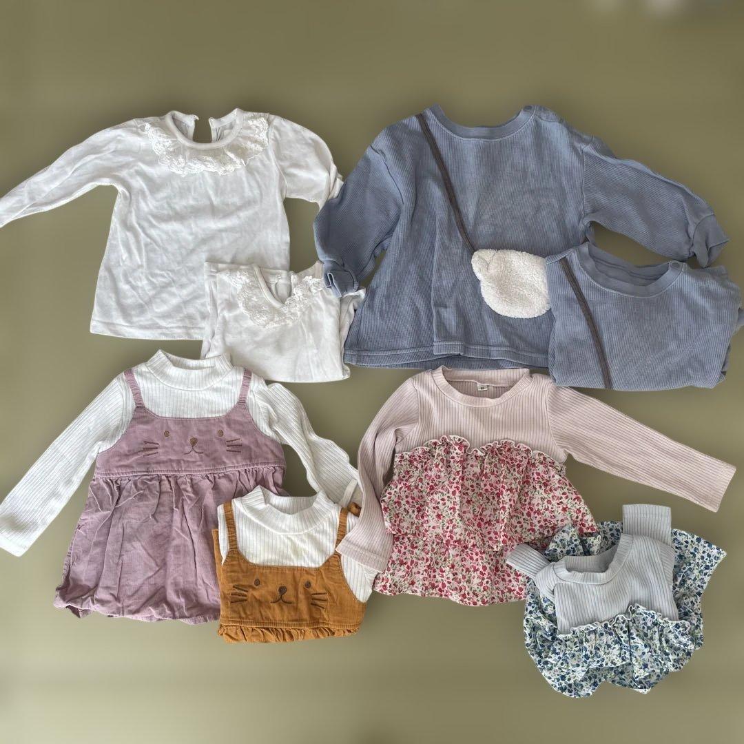 双子　女の子　トップス　ワンピース　まとめ売り　約39点80cm
