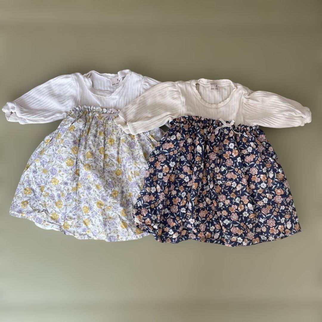 双子　女の子　トップス　ワンピース　まとめ売り　約39点80cm
