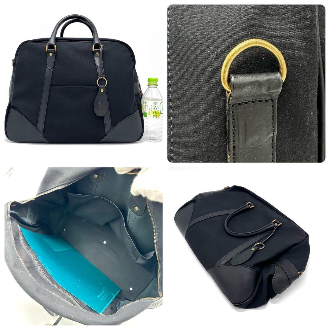 【希少 美品】MHL マーガレットハウエル ボストンバッグ 2way 旧ロゴ 黒