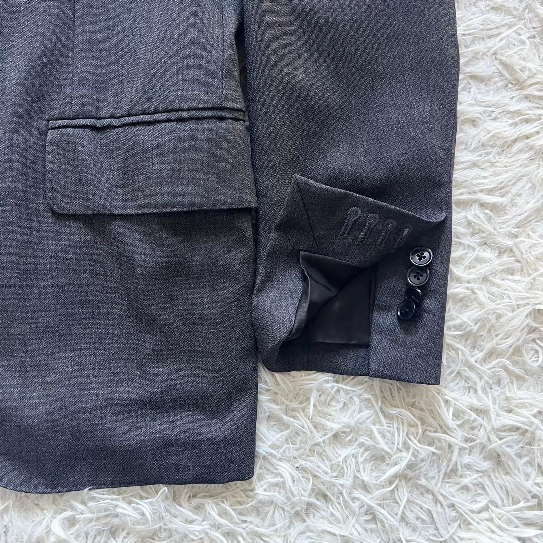 <美品> LARDINI ウール グレー ジャケット ブートニエール サイズ46