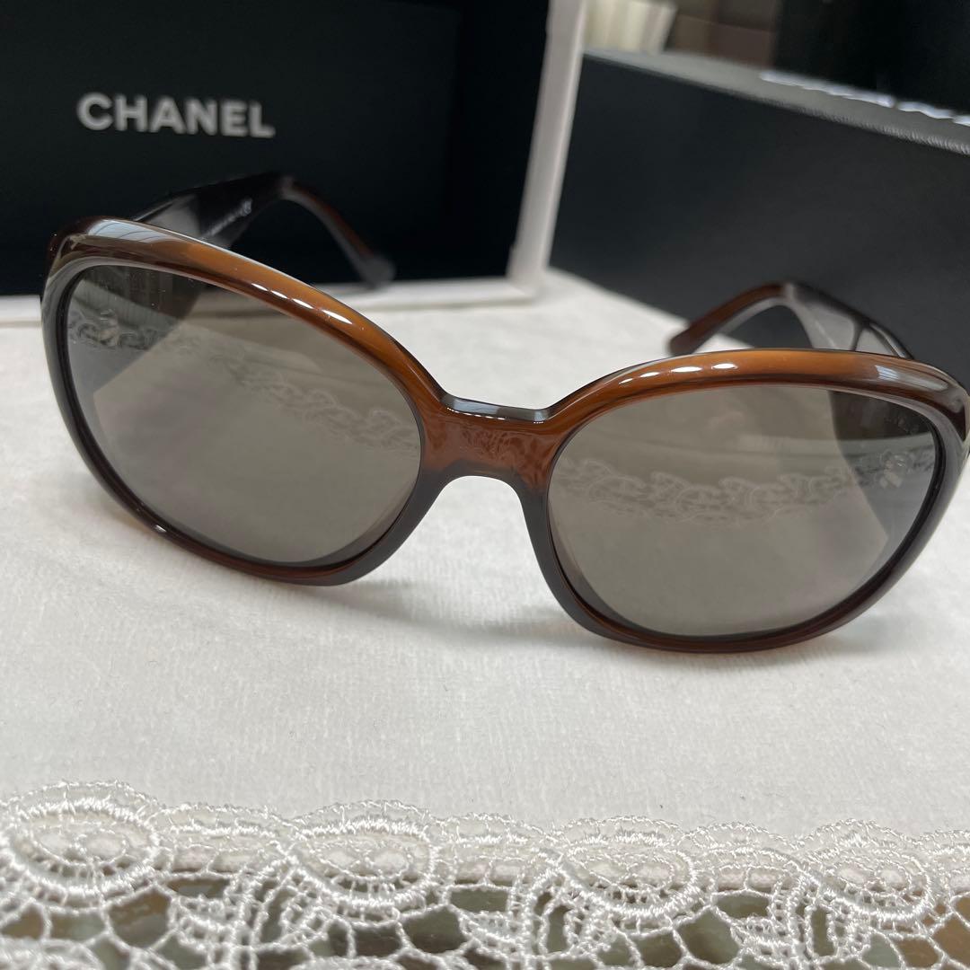 美品 Chanel ブラウンフレーム サングラス5113-A