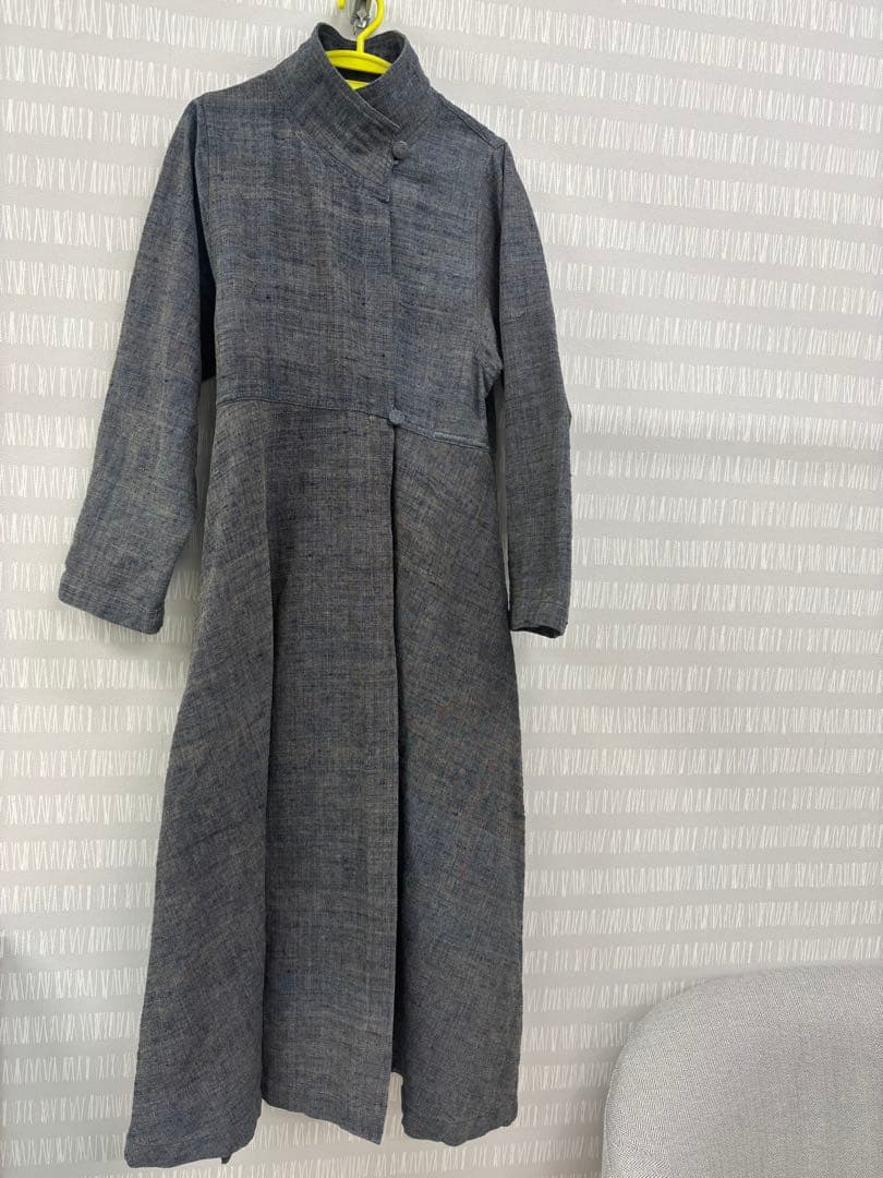 うさとの服　usaato ブルーグレー ロングコート