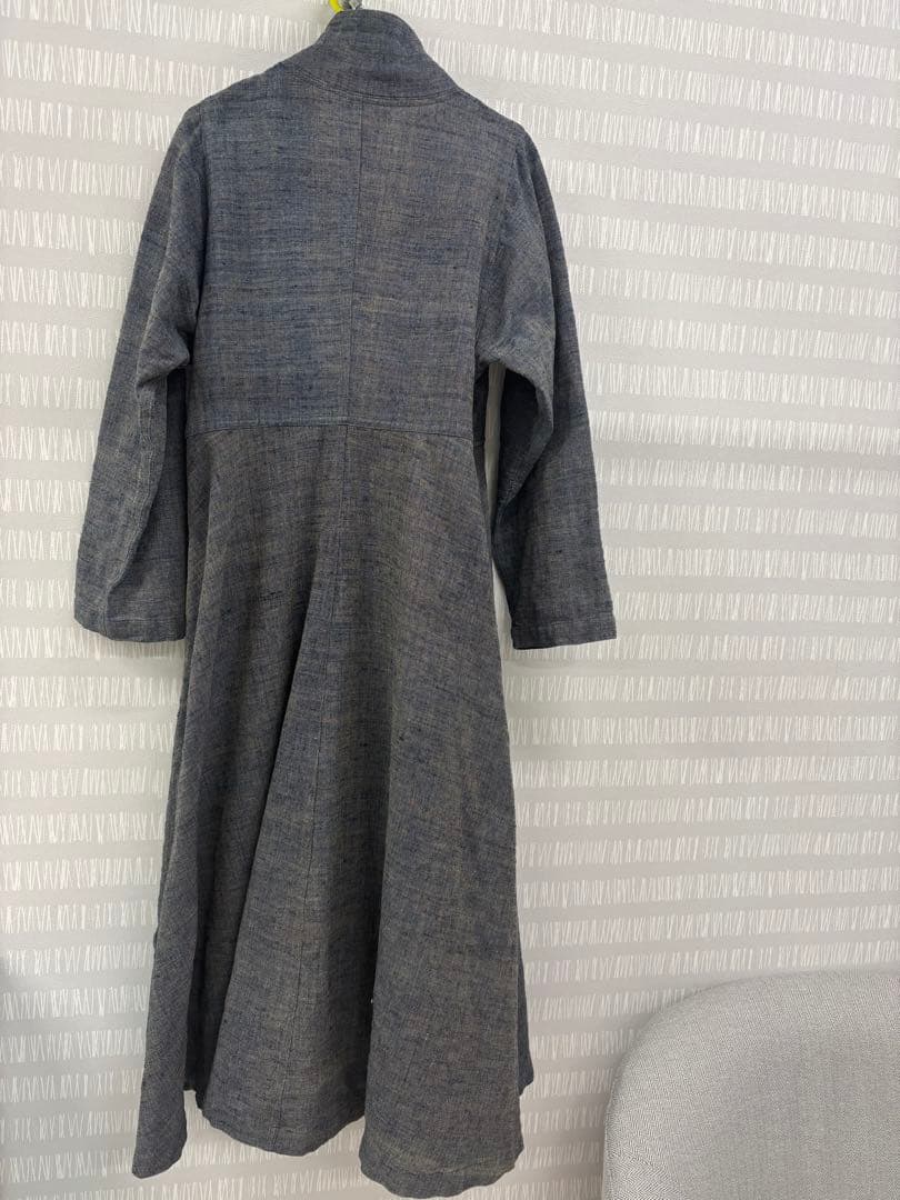 うさとの服　usaato ブルーグレー ロングコート