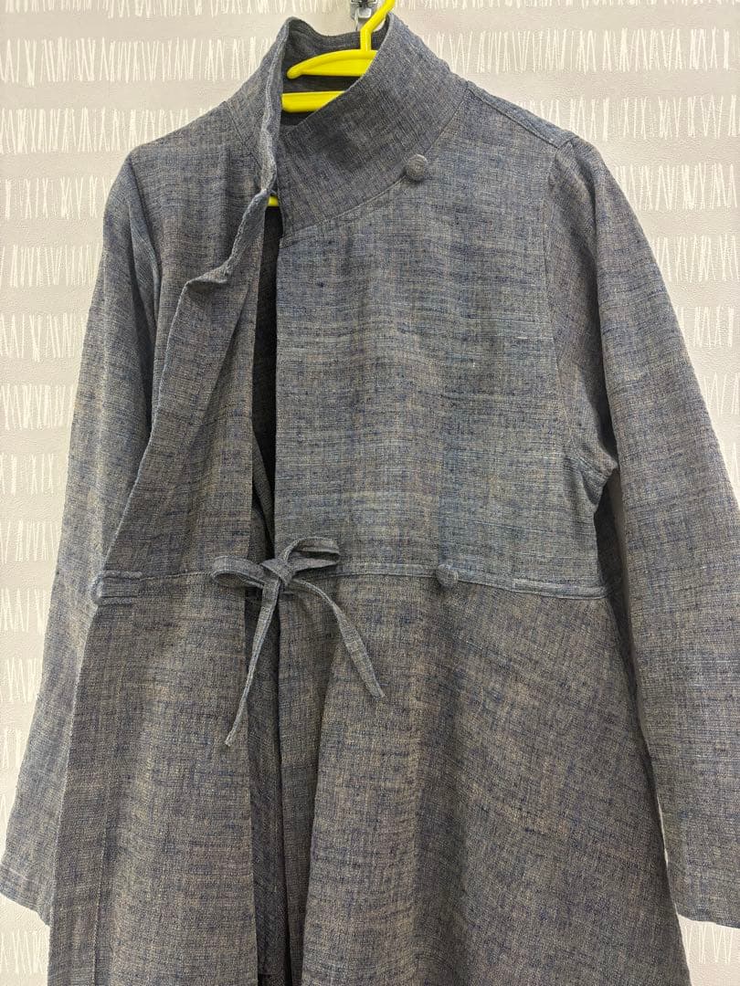 うさとの服　usaato ブルーグレー ロングコート