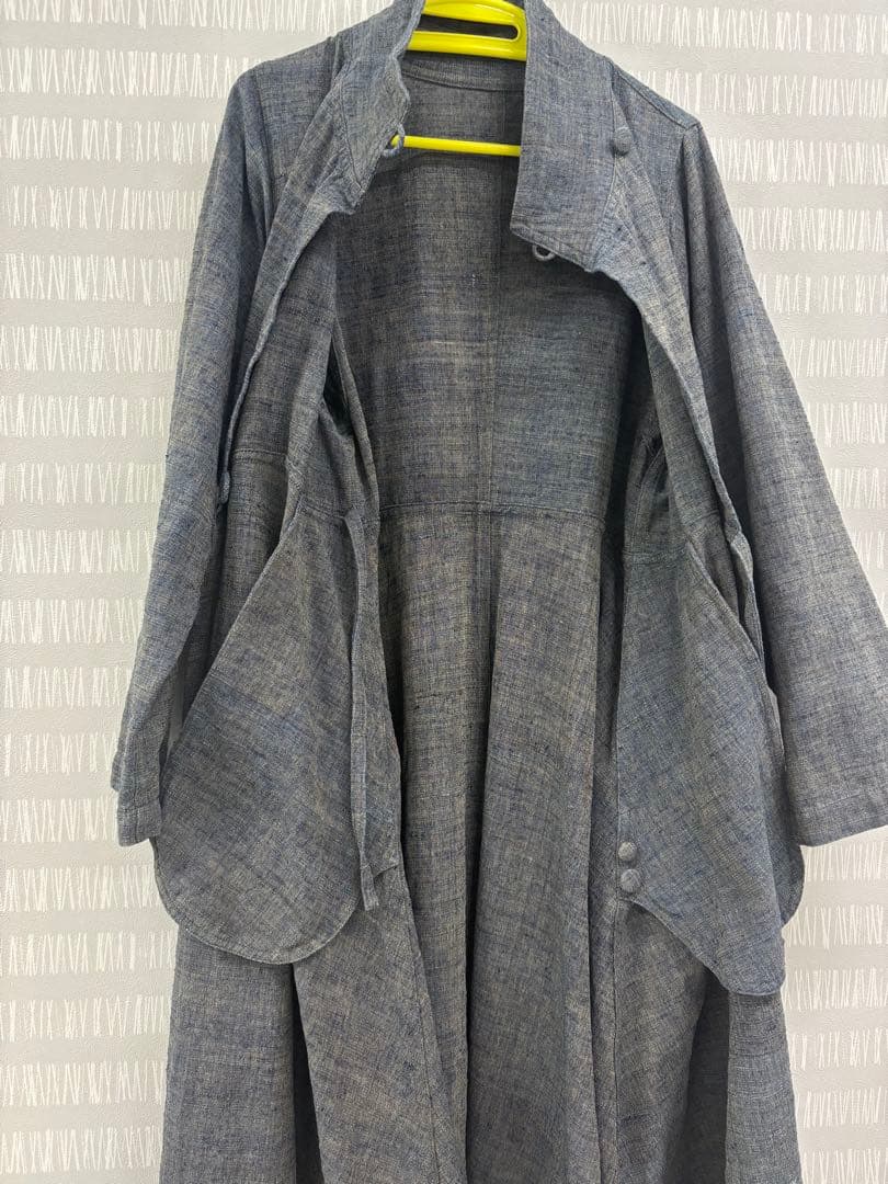うさとの服　usaato ブルーグレー ロングコート