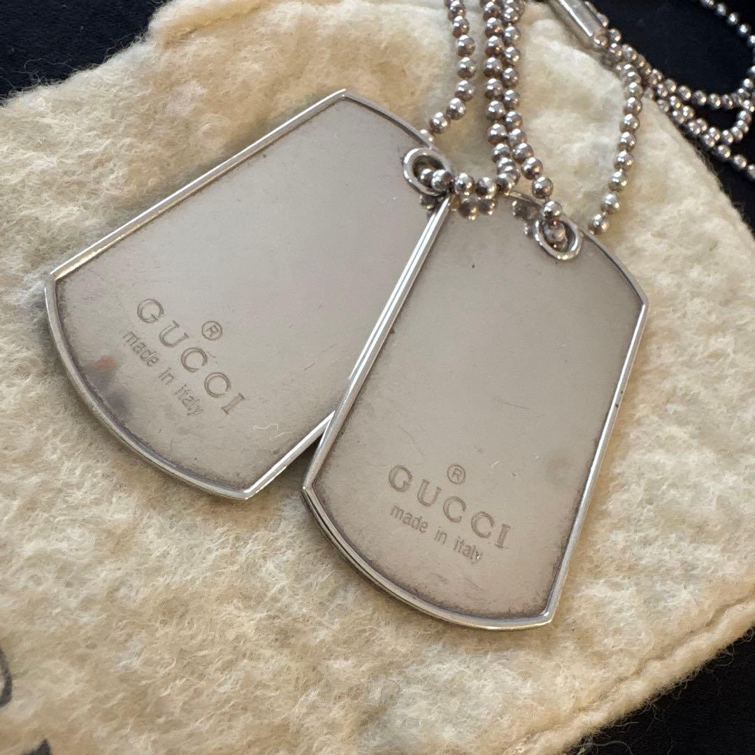 GUCCI メタルドッグタグネックレス