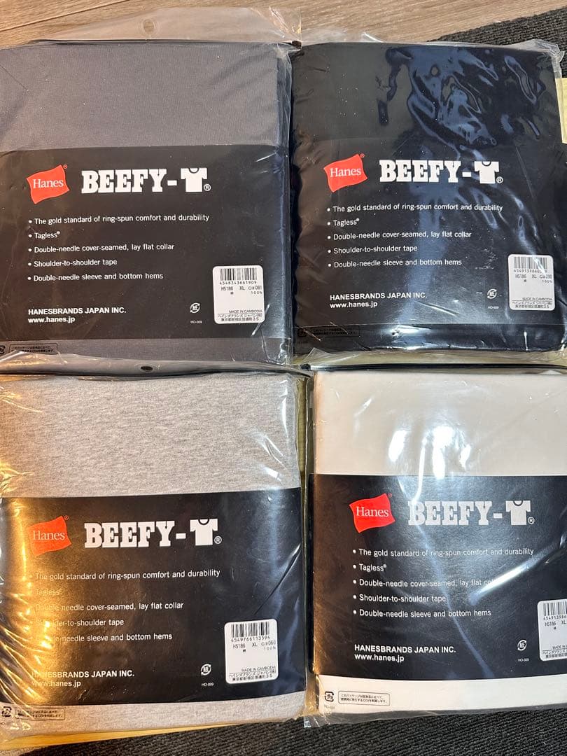 【Hanes4枚】BEEFY ロンT XLサイズ