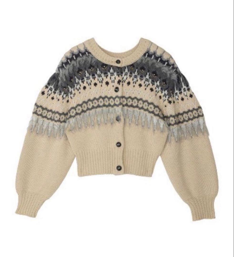 【新品】UND 2WAY LADY NORDIC KNIT CARDIGAN