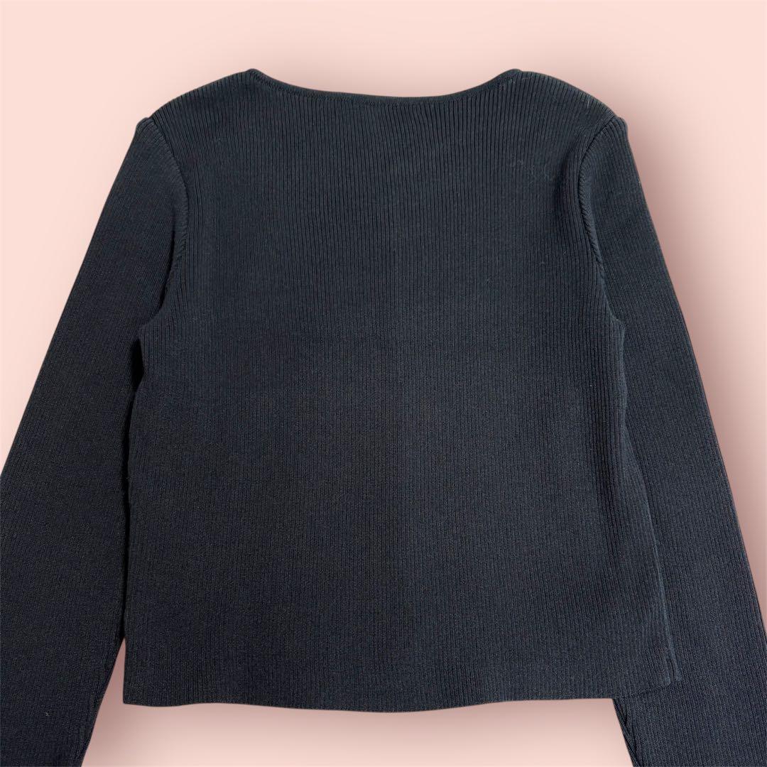 超美品♡Rene ルネ カーディガン 黒 キラキラビジュー付 34 Sサイズ相当