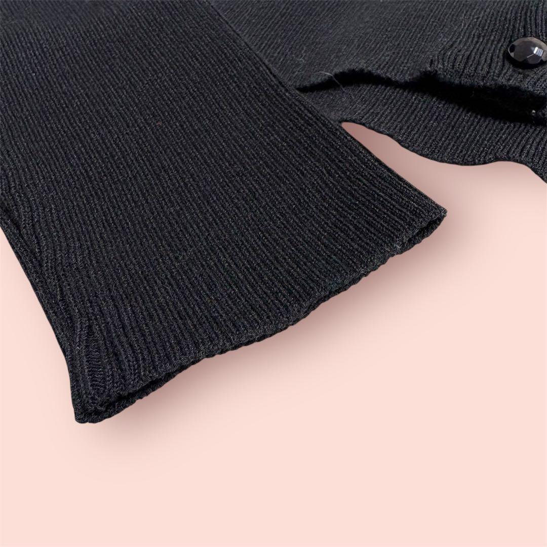 超美品♡Rene ルネ カーディガン 黒 キラキラビジュー付 34 Sサイズ相当