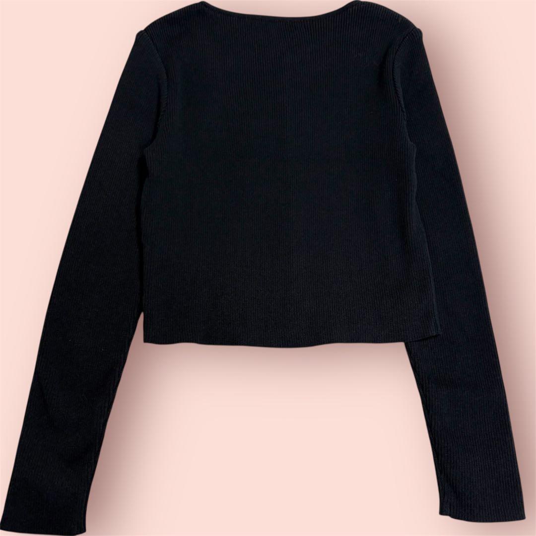 超美品♡Rene ルネ カーディガン 黒 キラキラビジュー付 34 Sサイズ相当
