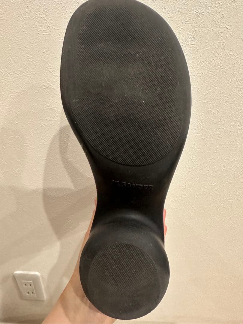 Jil Sander レザー ブロックヒール アンクルブーツ