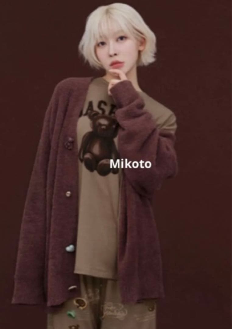 SNIDEL  チョコボタンカーディガン＆チョコシャツ＆ロングパンツ