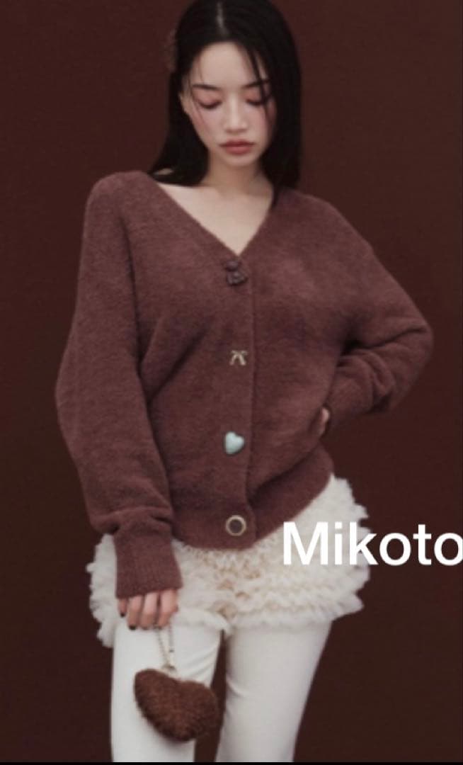 SNIDEL  チョコボタンカーディガン＆チョコシャツ＆ロングパンツ