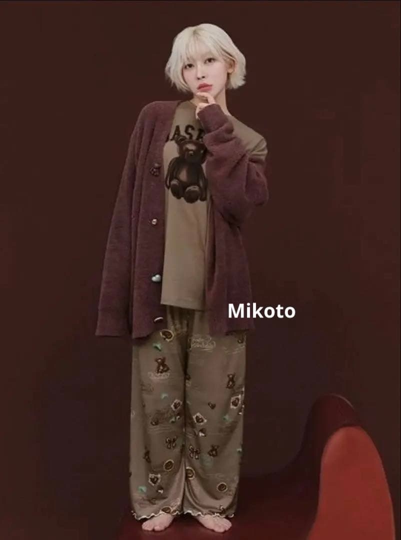 SNIDEL  チョコボタンカーディガン＆チョコシャツ＆ロングパンツ