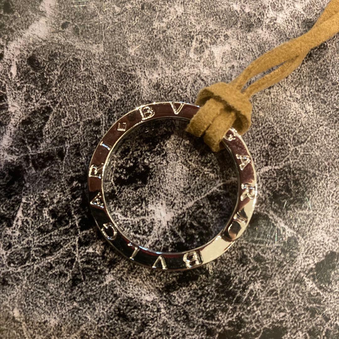 【美品】BVLGARI ブルガリ シルバー キーリング ネックレス　ロゴリング