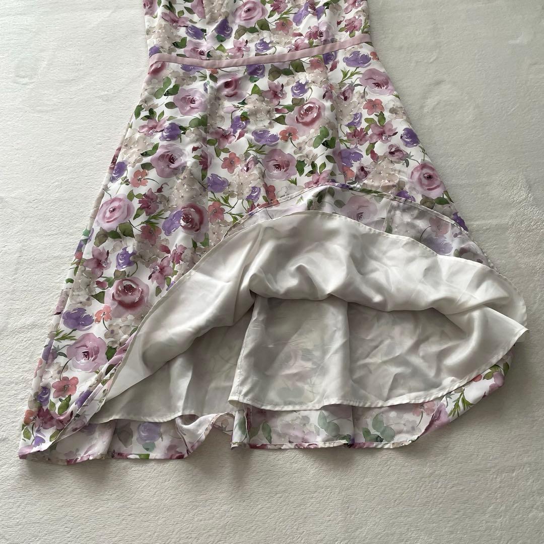 極美品♡トッカ　洗える　花柄　ピンクベルト　キャップスリーブ　バラ　薔薇
