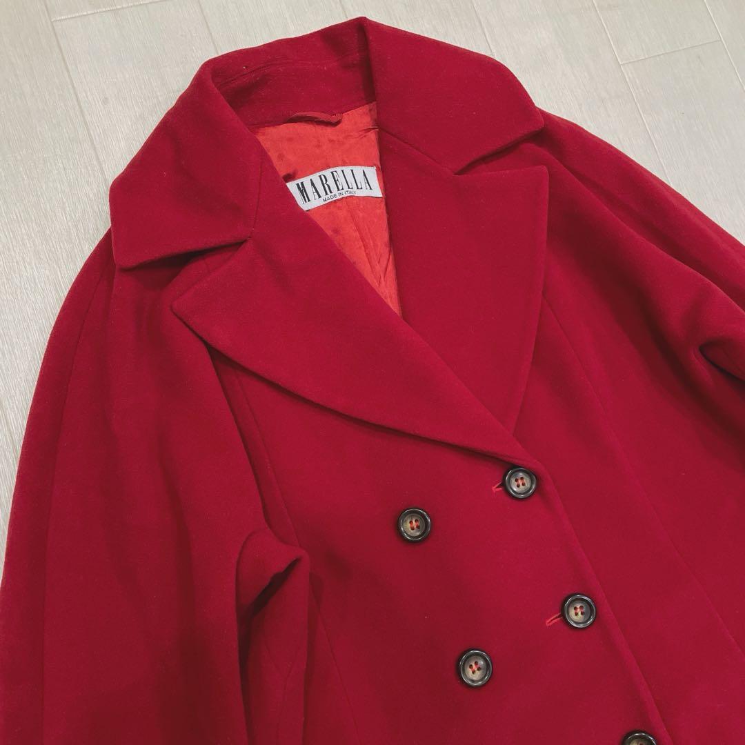 ⭐︎値下げ⭐︎イタリア製 MARELLA マレーラ ウール100%ロング コート40