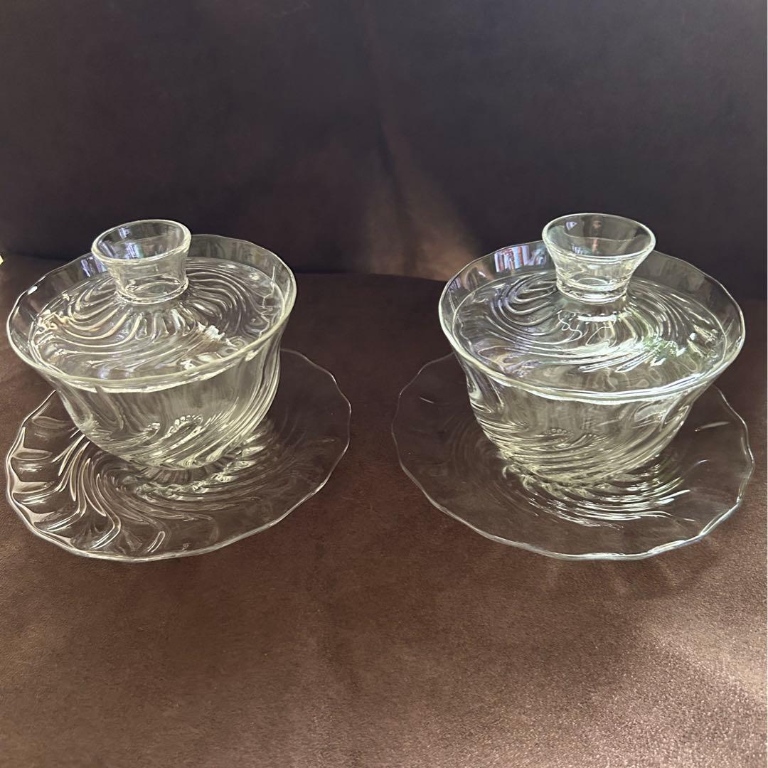 glass atelier えむに　蓋碗　Flow ペア　えむにガラス