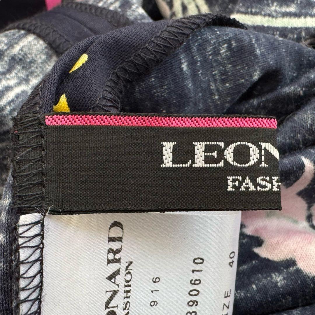 LEONARD FASHION レオナール ワンピース ネイビー 花柄 未使用