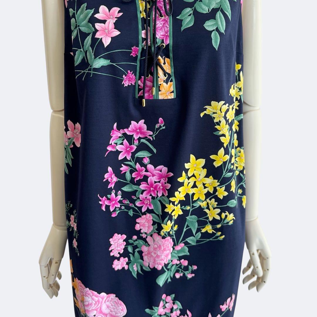LEONARD FASHION レオナール ワンピース ネイビー 花柄 未使用