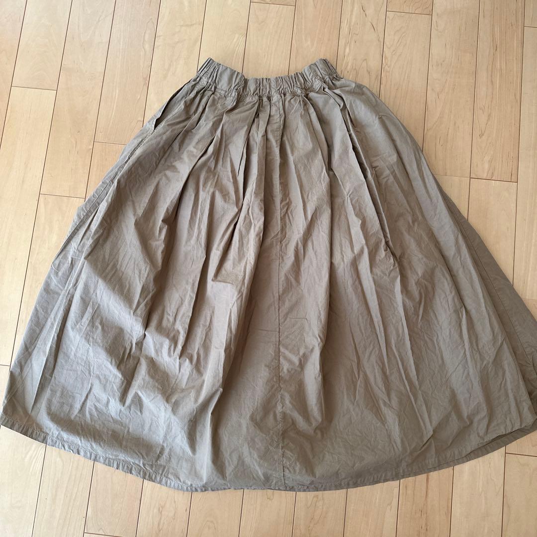 美品　D.M.G　ドミンゴ　タイプライタークロス　マキシ丈スカート　ベージュ　綿