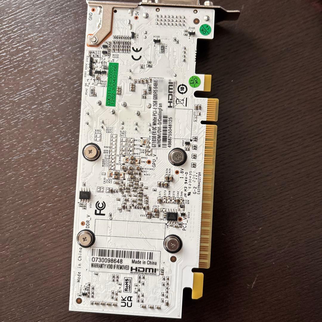 美品　Geforce GT1030 白色 2GB DDR5