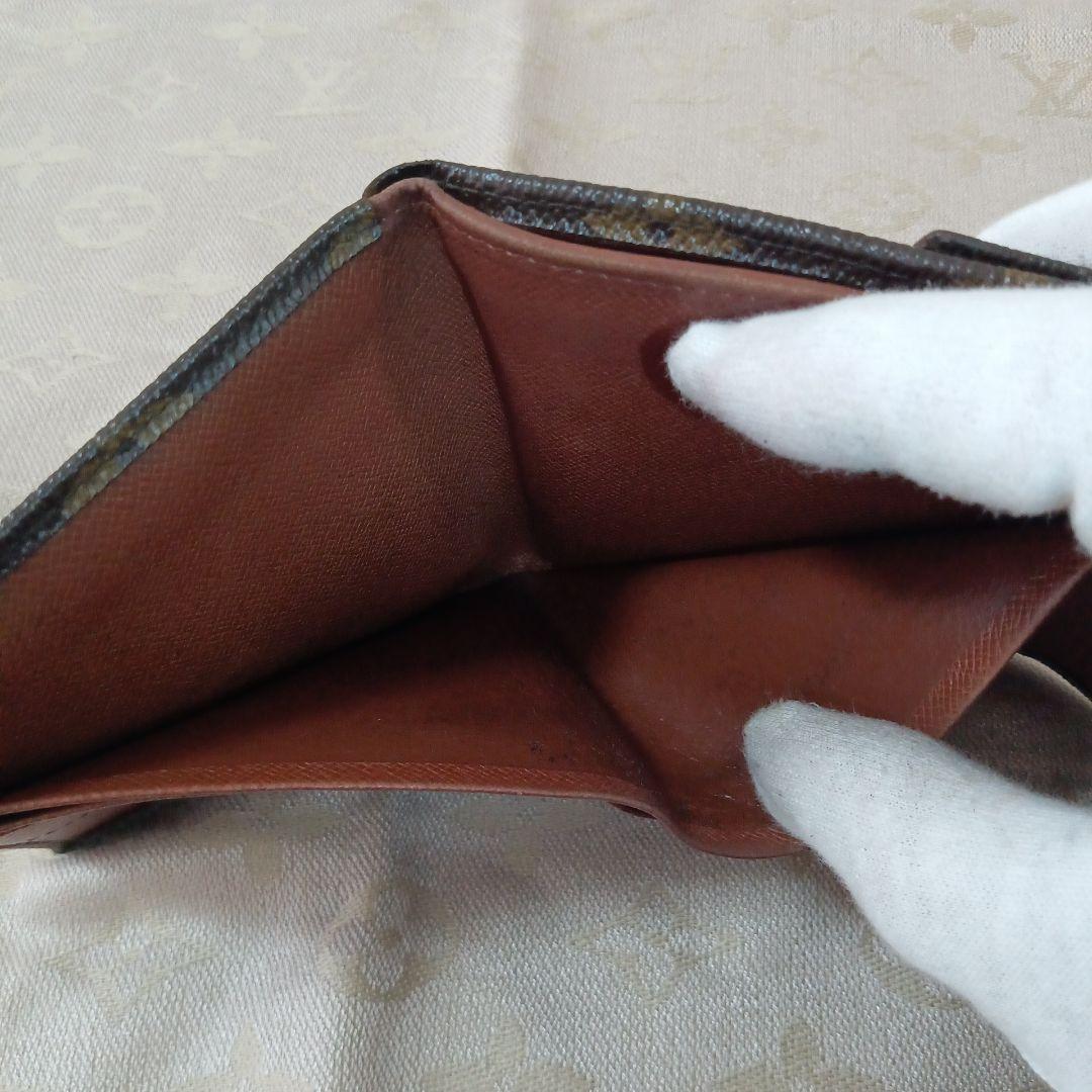 ルイ・ヴィトン。美品モノグラム、ヴィンテージWホック小銭入れ付き折り財布