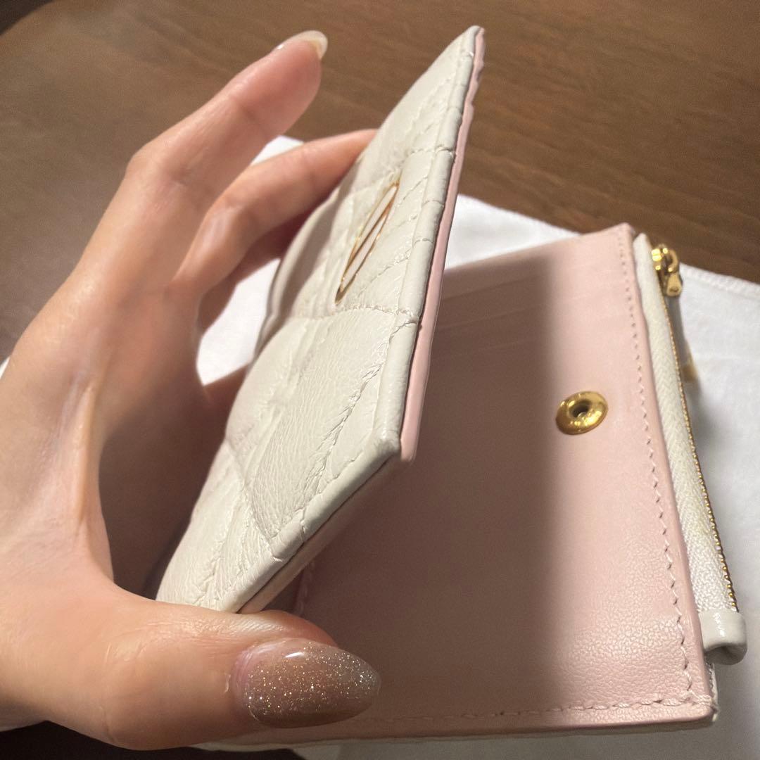 Christian Dior 二つ折り財布 ホワイト