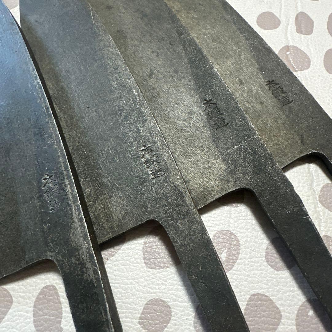 白出刃包丁5.5寸4本セット 刃のついていない地のみ