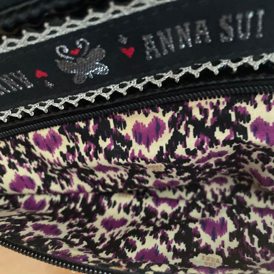 ANNA SUI ボディバッグ エナメルバッグ　ブラック　蝶
