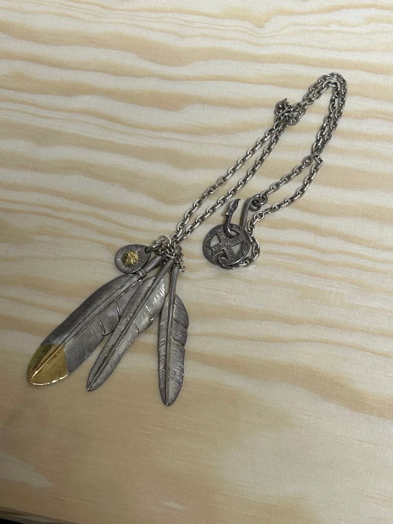 CAL O LINE 先金フェザーネックレス18k