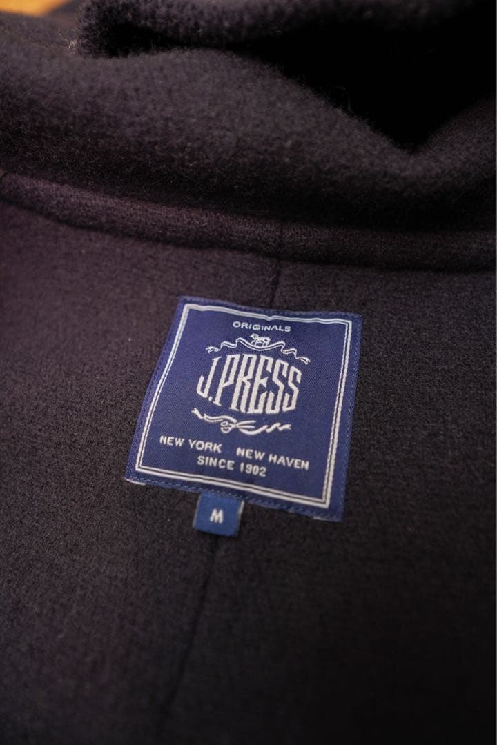 ネイビー フード付き ダッフルコート　J.PRESS