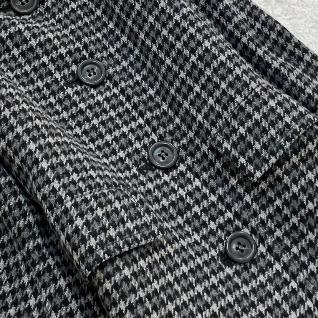 極美品✨マックスマーラ ロングコート 千鳥格子柄 大きいサイズ 42 XL 黒