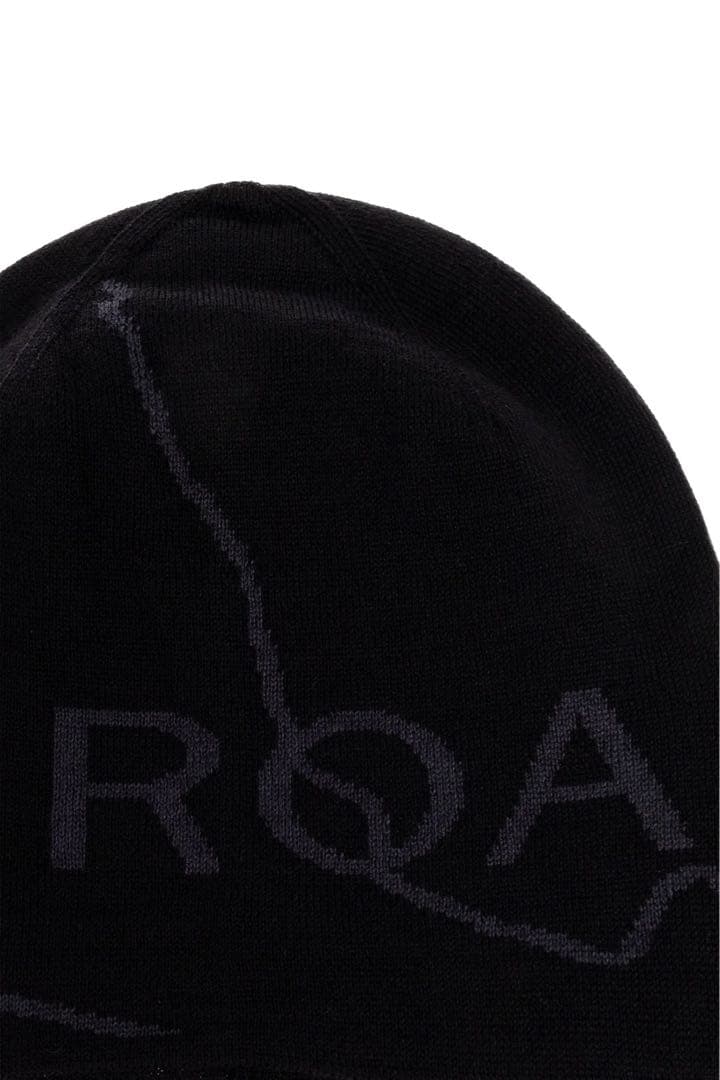 Roa ロゴ インターシャ リブビーニー