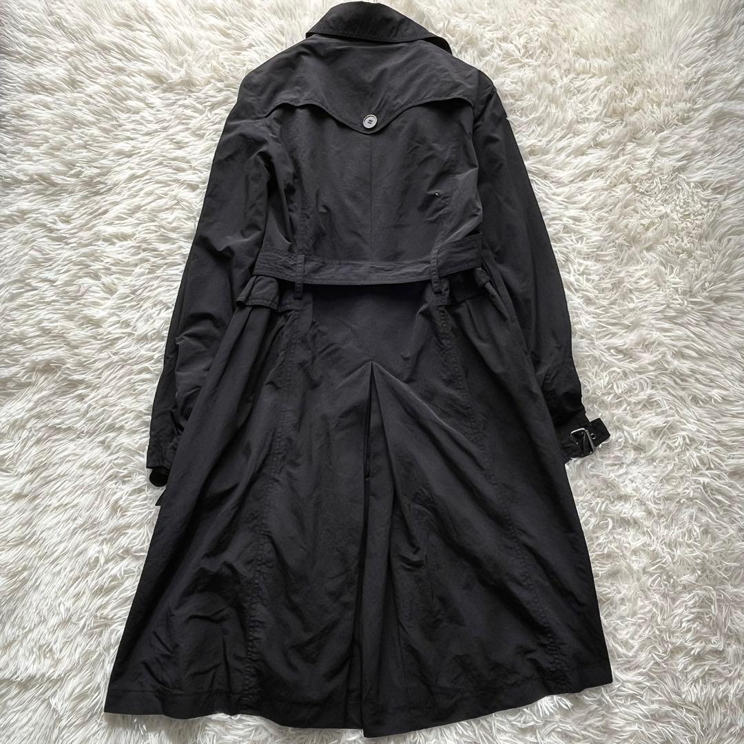 【美品】マックスマーラ ロングトレンチコート ベルト付き 黒 38