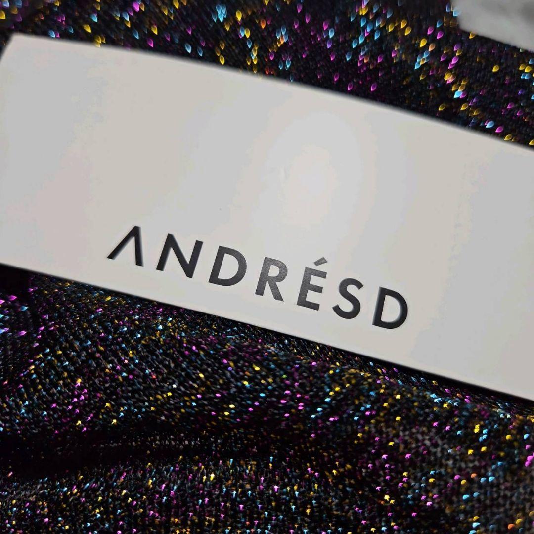 【タグ付き】ANDRÉSD　グリッター　カーディガン　Ｍ　クルーネック　ショート