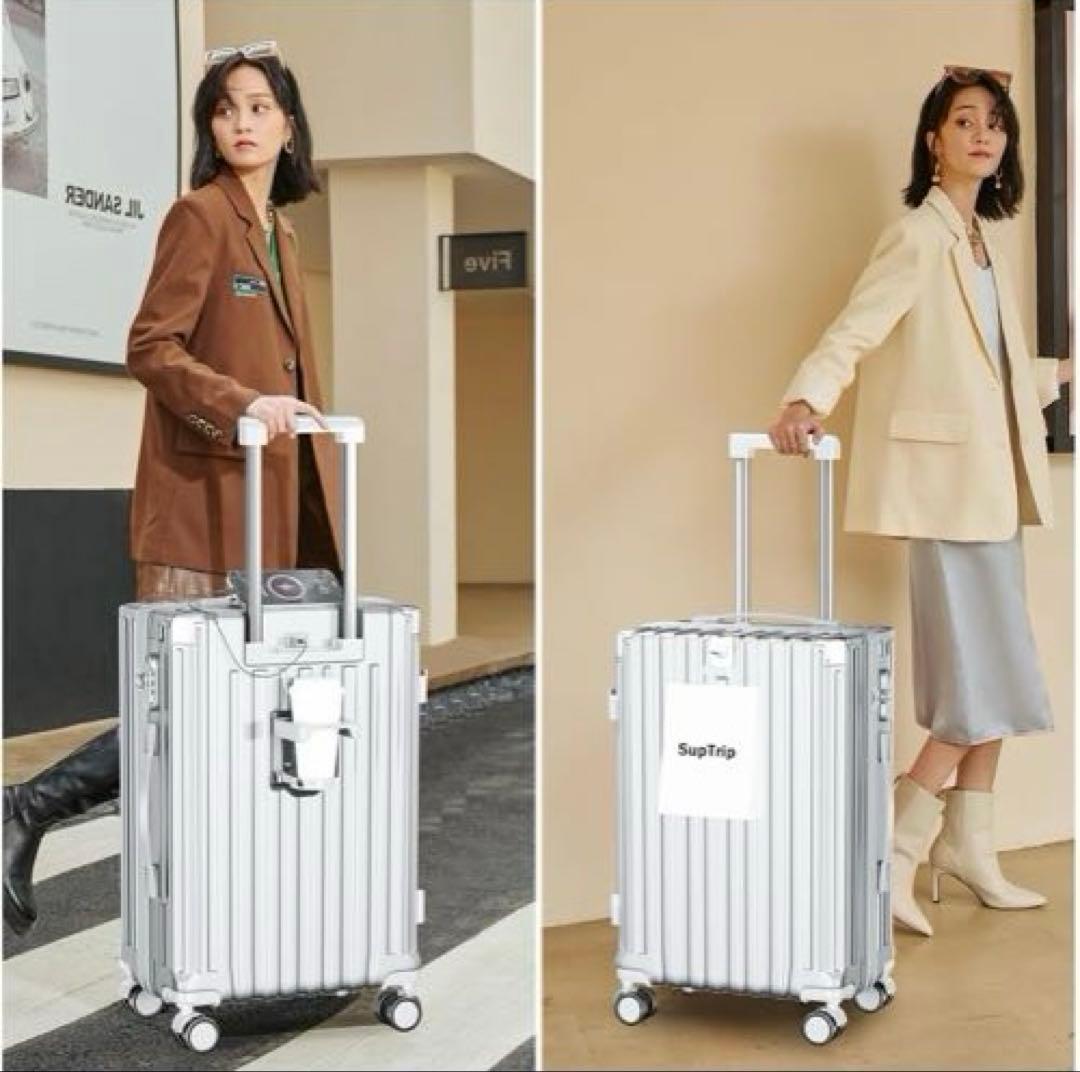 スーツケース 40L 大容量 キャリーケース USBポート カップケース付き新品