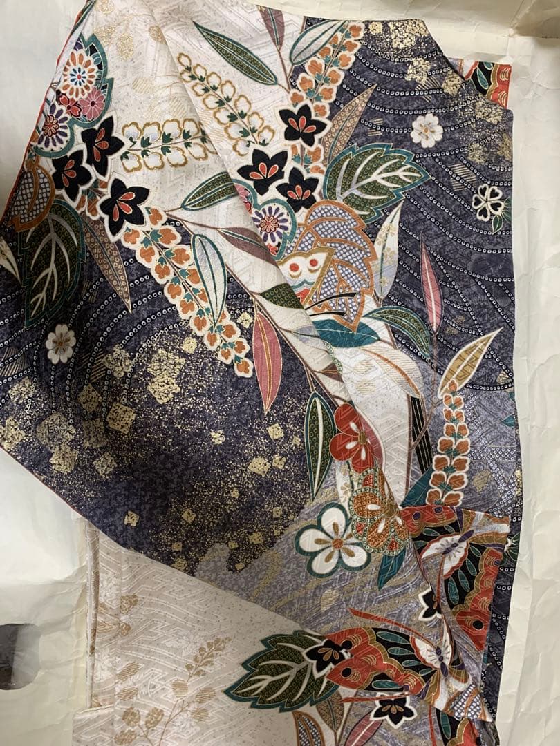 美品　正絹 振袖 フルセット オフホワイト