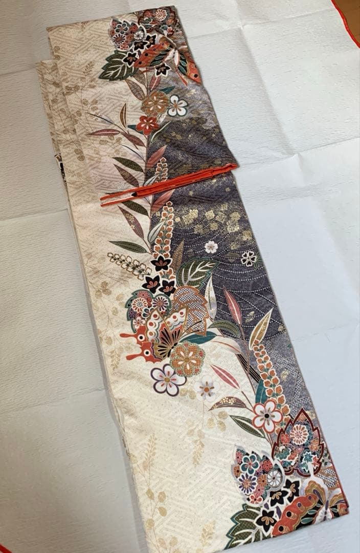 美品　正絹 振袖 フルセット オフホワイト