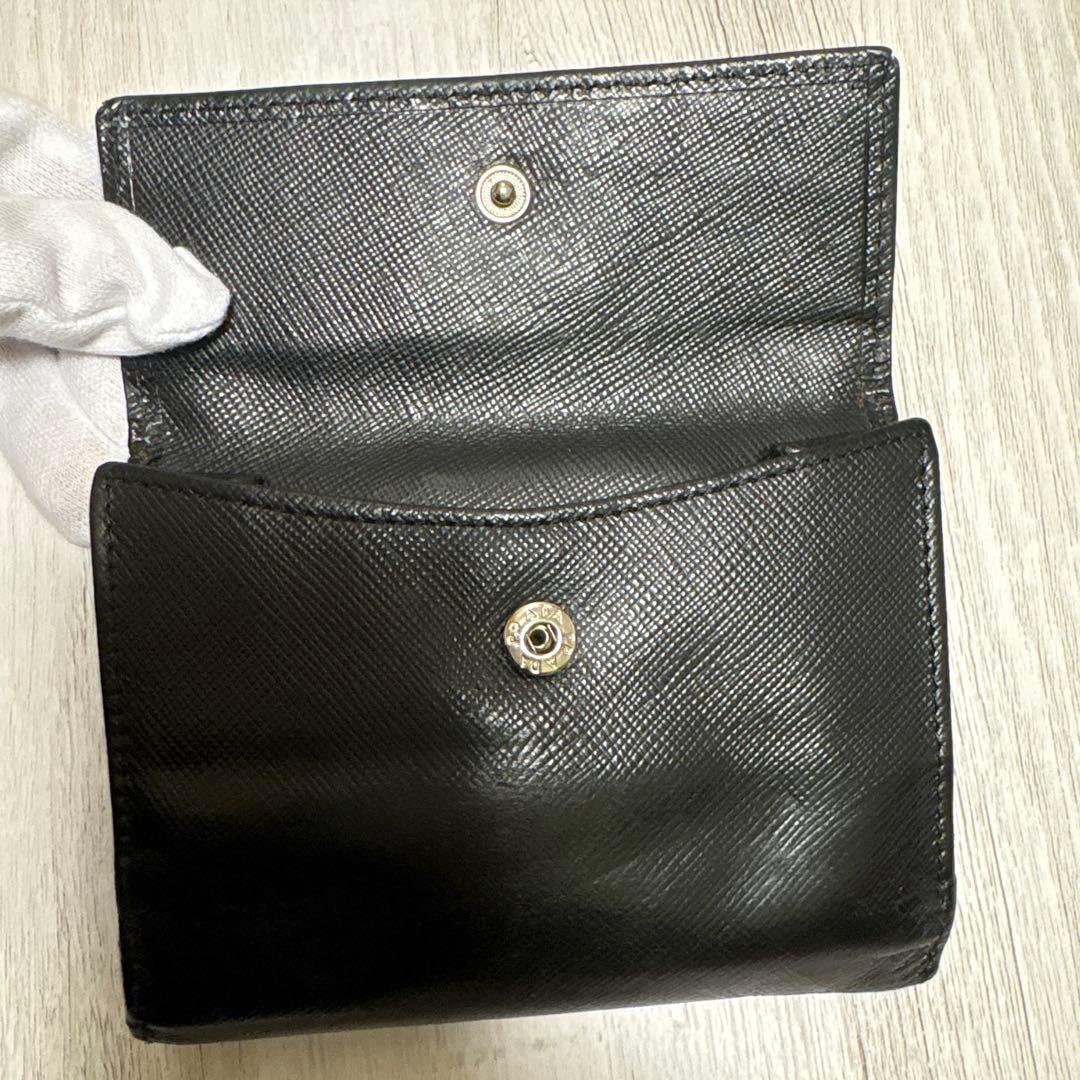 プラダ PRADA 2つ折り財布 二つ折り財布 三角ロゴ ブラック