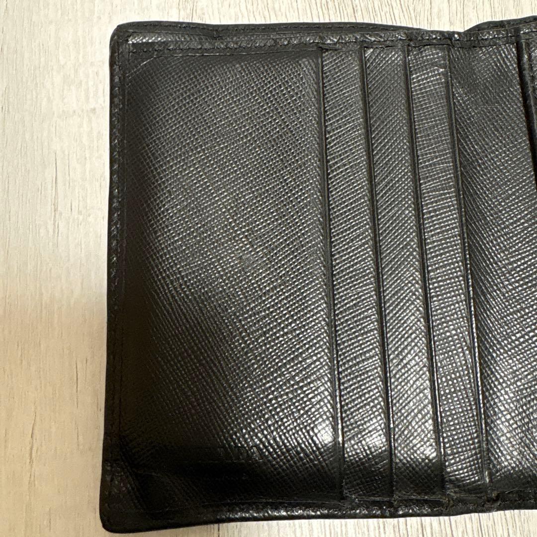 プラダ PRADA 2つ折り財布 二つ折り財布 三角ロゴ ブラック