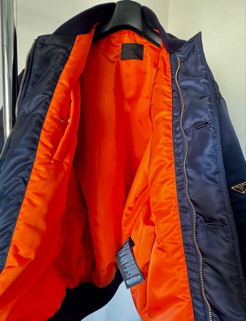 PRADA 2024AW RE-NYLON ネイビー パデッドジャケット