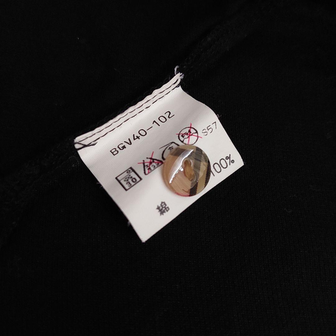 バーバリー/BURBERRY ポロシャツ 長袖 黒　L　クリーニング済み