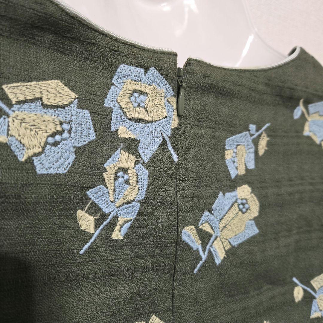 Sally Scott 薔薇 刺繍 ワンピース blockRoseコットン100