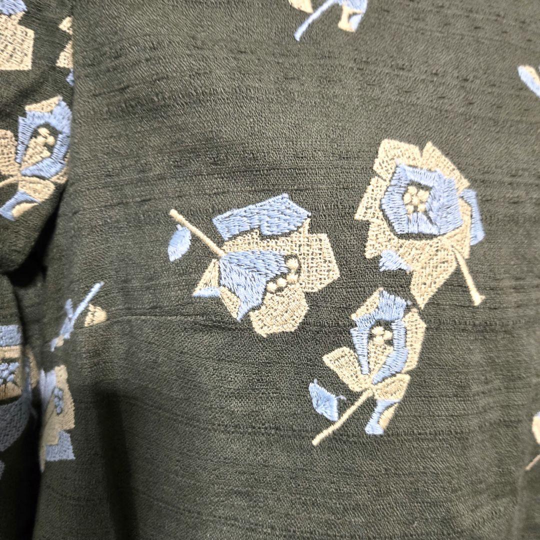 Sally Scott 薔薇 刺繍 ワンピース blockRoseコットン100