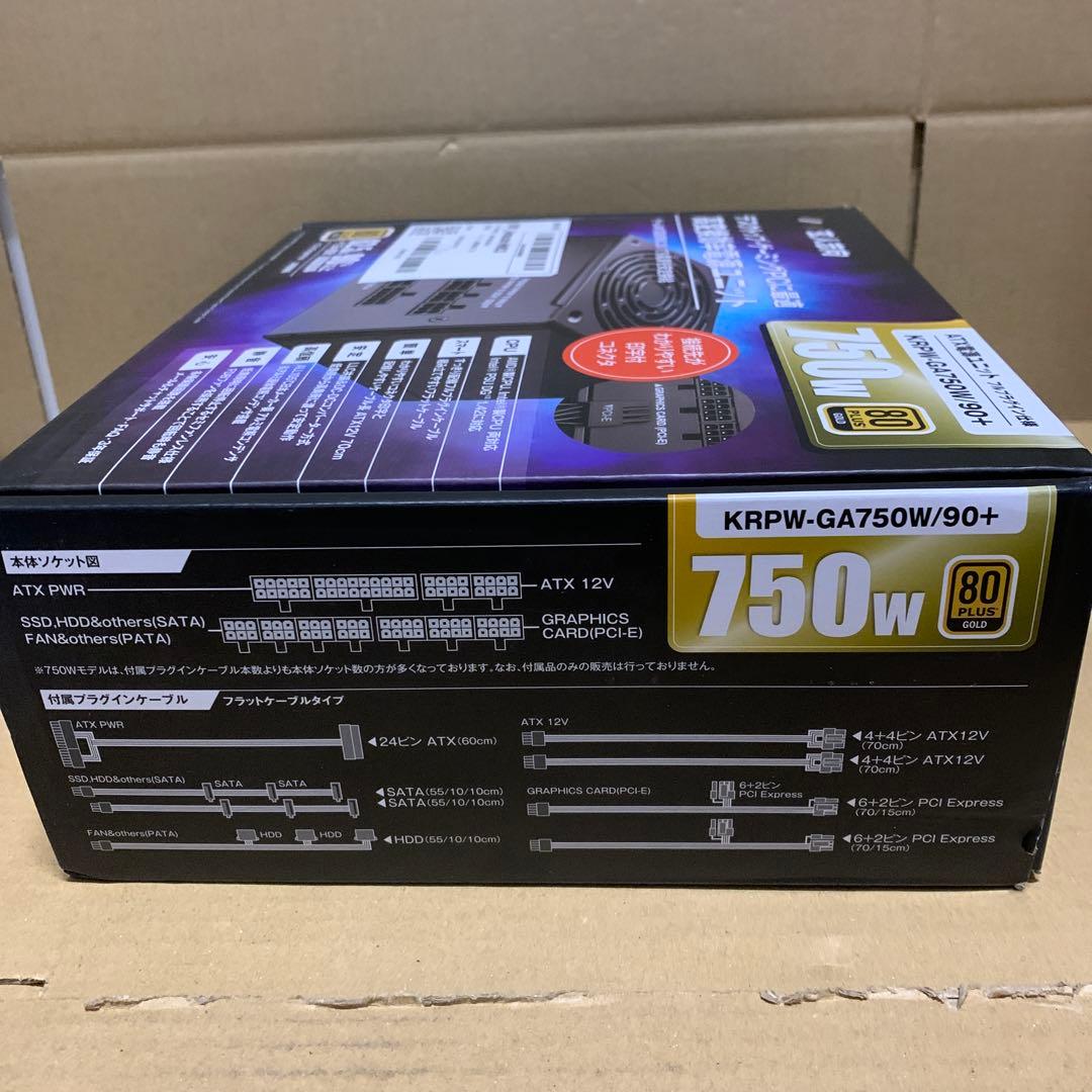 玄人志向 電源ユニット 750W ATX 電源 KRPW-GA750W/90+