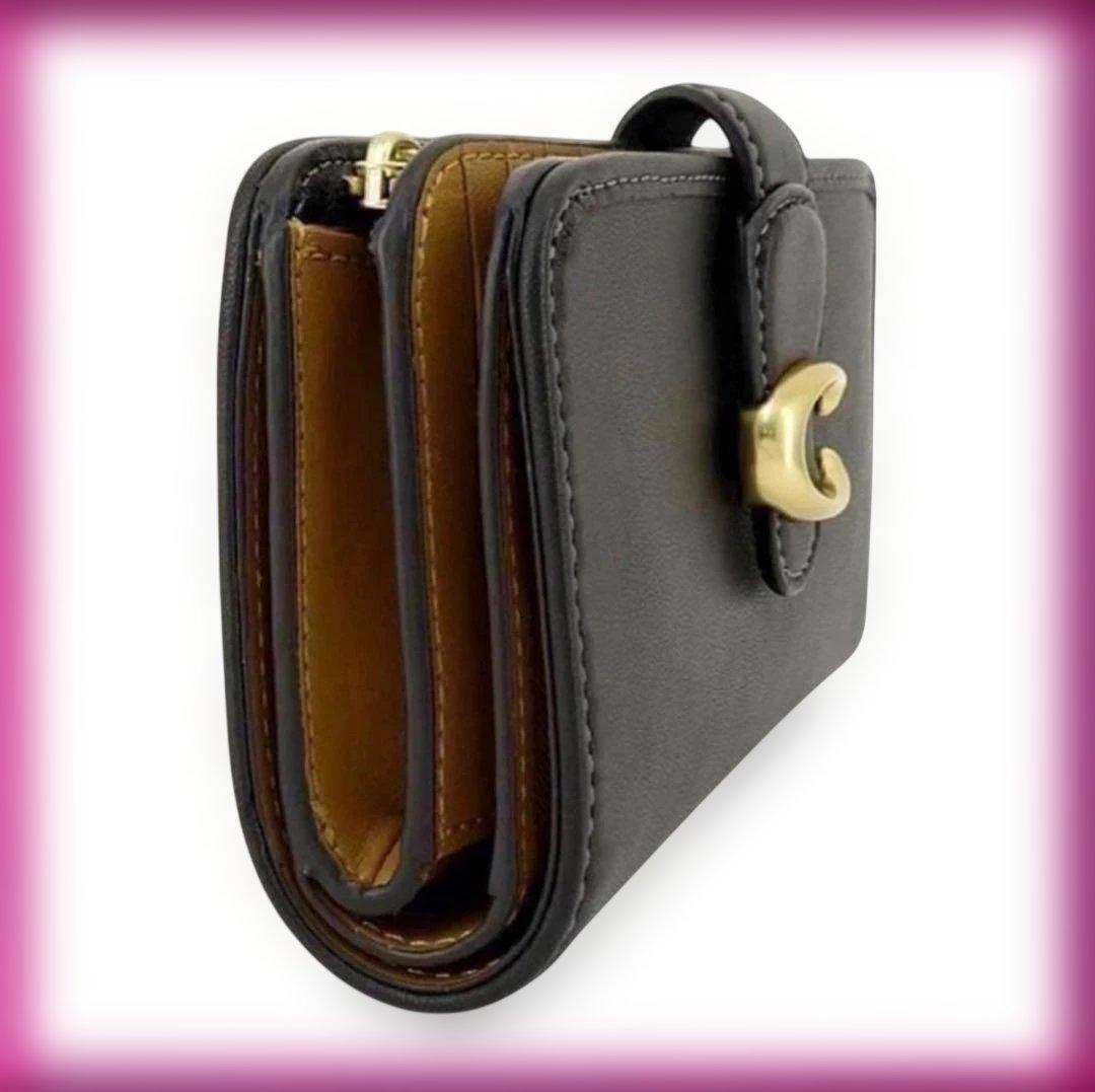 COACHコーチタビースムースレザー2折り財布/CA193black