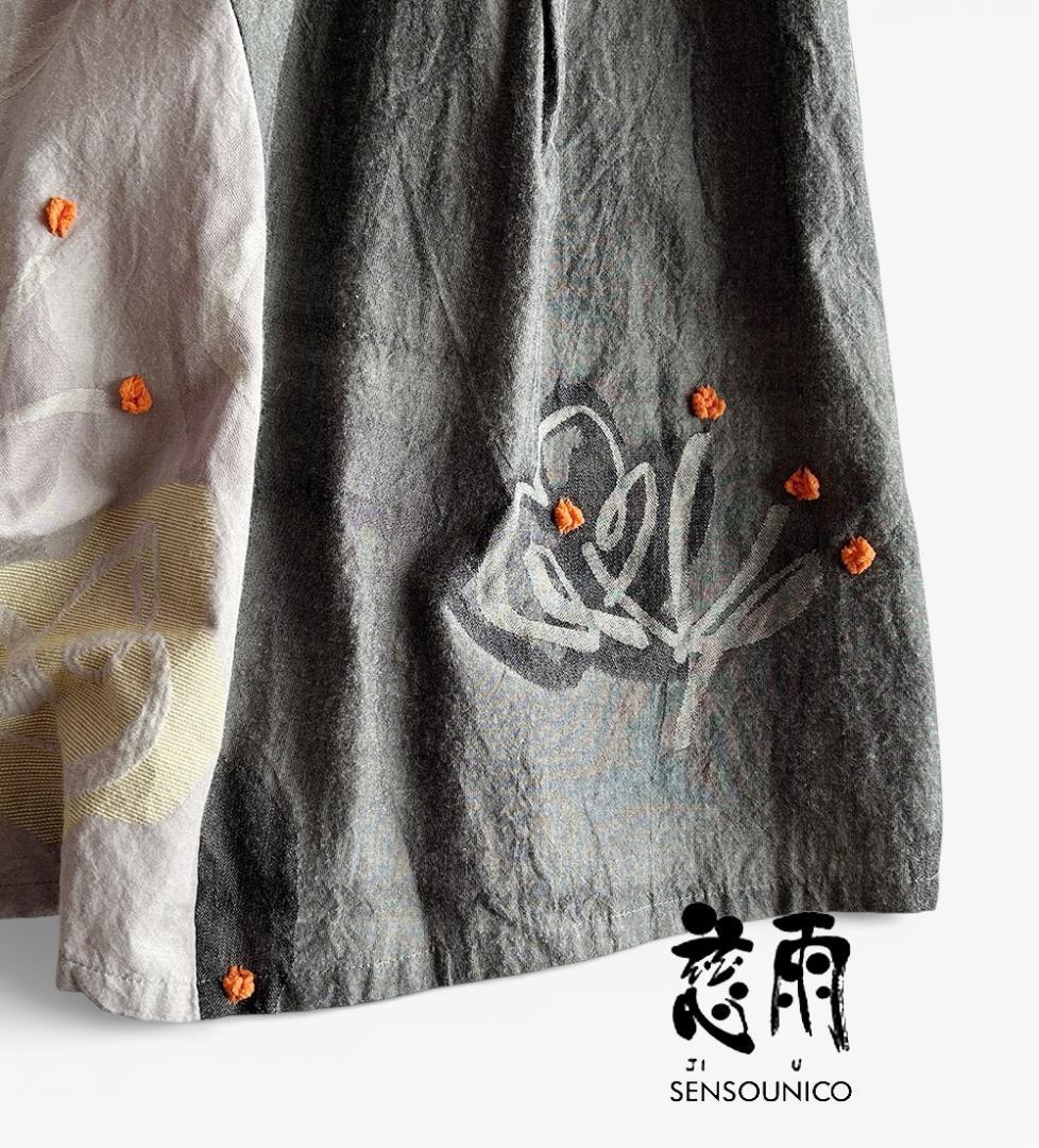 慈雨/センソユニコ 通年 立体モチーフ パッチワーク風デザインフレアスカート